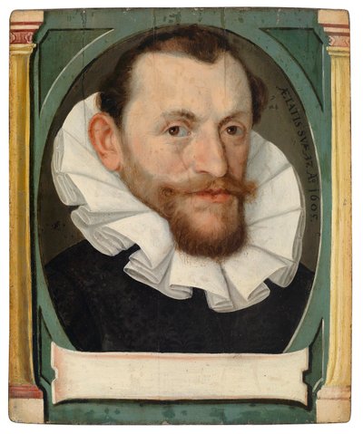 Ritratto di un consigliere in giubba nera con colletto bianco da Lorenz Strauch